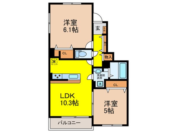 Ｈｅｒｉｔａｇｅ　Ｆｌｏｗｅｒの物件間取画像